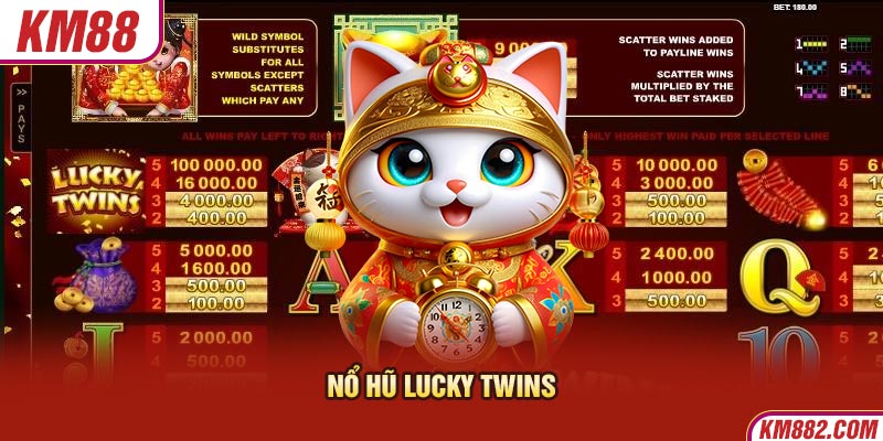 Nổ Hũ Lucky Twins là một tựa game quay thưởng trực tuyến được yêu thích hiện nay.